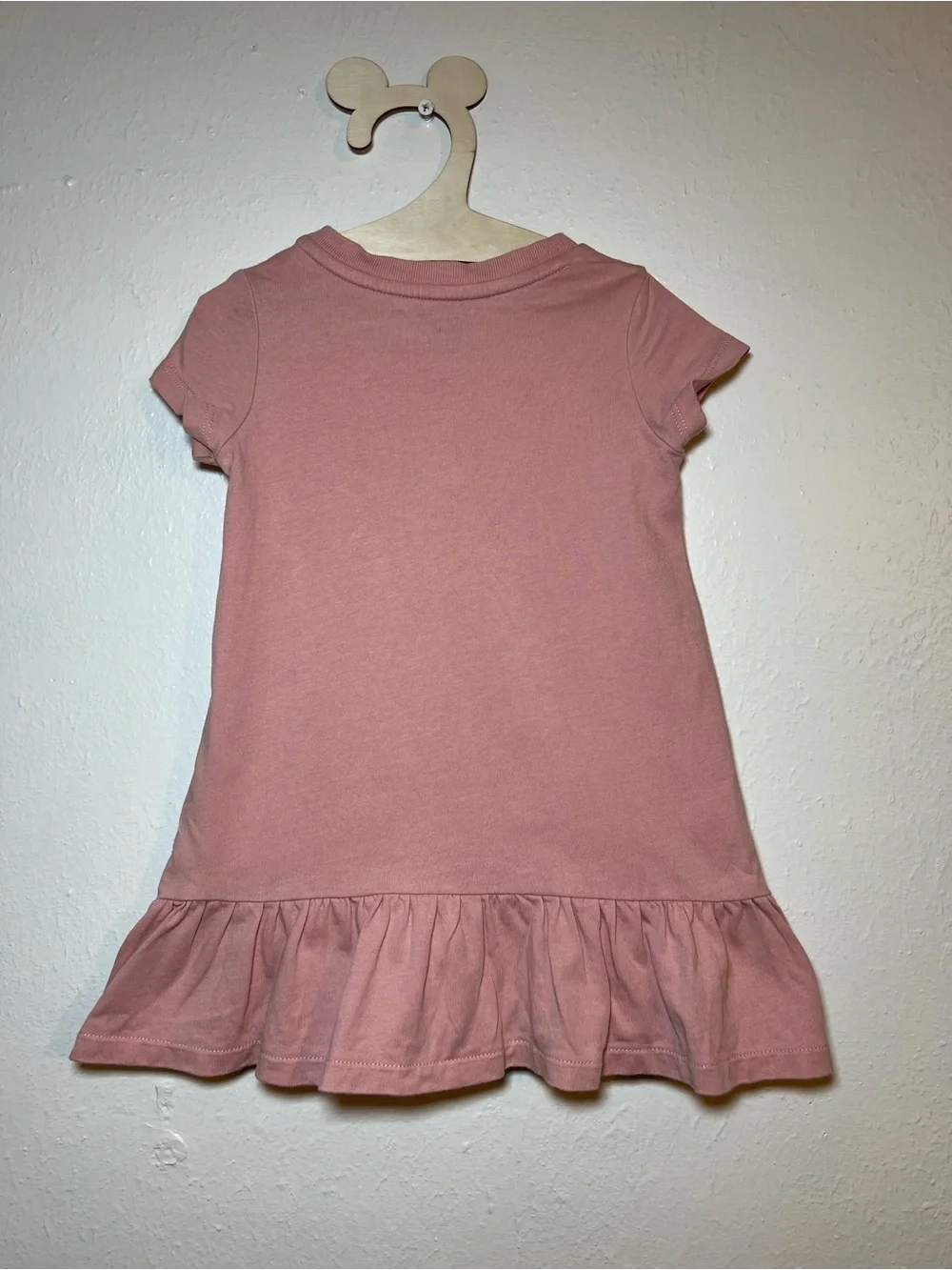 Ralph Lauren Dusty Pink Polo Bear Ruffle-Hem Dress size 9 months